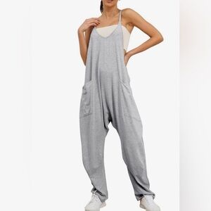 Jumpsuit overall romper Light Gray Trendy comfy NWT